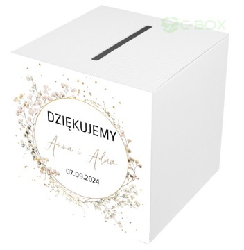 PUDEŁKO NA KOPERTY ŚLUB WESELE OZDOBNE PREMIUM PERSONALIZACJA - WZORY