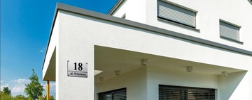 АДРЕСНАЯ ТАБЛИЧКА НОМЕР ДОМА С НОМЕРОМ ДОМА 32х21 см Серебро + ШПИЛЬКИ