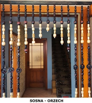 ДЕРЕВЯННАЯ ШТОРА С БИСЕРАМИ 80см - подарок