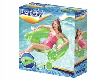KOŁO DO PŁYWANIA FOTEL Z OPARCIEM NA BASEN PLAŻĘ UCHWYT NAPÓJ BESTWAY