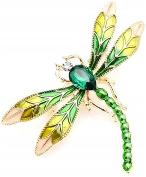 Broszka retro boho WAŻKA z cyrkoniami Przypinka cyrkonie Modna owad pin