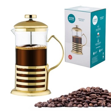 Zaparzacz do herbaty i kawy Altom Design Gold Dream złoty 1 l
