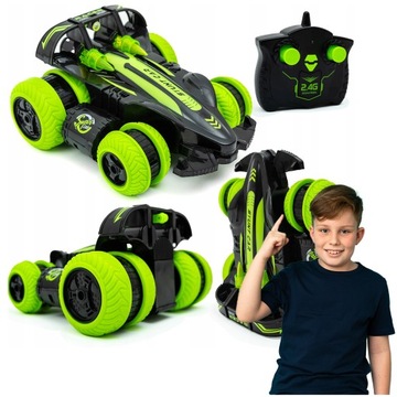 PODUSZKOWIEC SAMOCHÓD ZDALNIE STEROWANY 2W1 LED DIABLO STUNT CAR