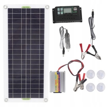 PANEL SOLARNY BATERIA SŁONECZNA 12V do 220V 30W