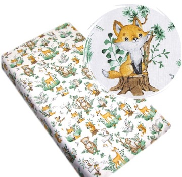 PRZEŚCIERADŁO Z GUMKĄ DO ŁÓŻECZKA 120X60 BAWEŁNA FOREST