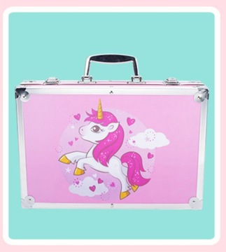 ХУДОЖЕСТВЕННЫЙ НАБОР ДЛЯ РАСКРАСКИ ЕДИНОРОГА ЧЕМОДАН РОЗОВЫЙ РУЧКИ ДЛЯ КИШЕЧНИКА