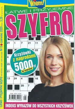 Krzyżówki Wiem! ŁATWE I PRZYJEMNE SZYFRO 6/2020