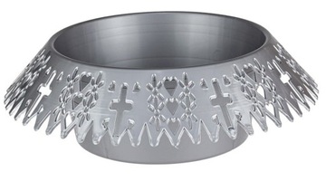 Miska KORONKA 25cm SREBRNA nagrobkowa, cmentarna