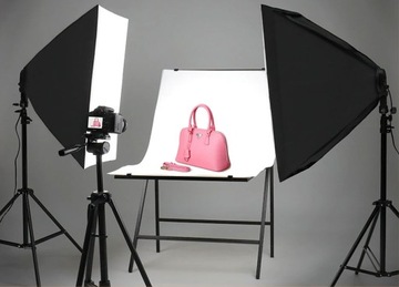 2x ЛАМПА постоянного света + софтбокс 50х70 +8 х 400Вт