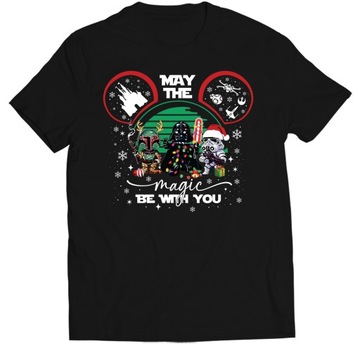 ZABAWNA ŚMIESZNA MĘSKA KOSZULKA ŚWIĄTECZNA MAY THE MAGIC BE WITH YOU XXL