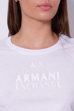 T-shirt bawełniany biały ARMANI EXCHANGE L