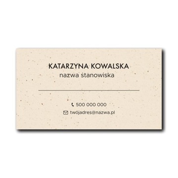 100 szt wizytówki imienne beżowe 250g + projekt