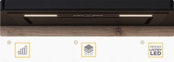 KERNAU KBH0861B Вытяжка Kitchen Connect Окрашенная сталь + черное светодиодное стекло