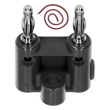 ADAPTER BANANOWY WTYK Z GNIAZDEM PODWÓJNY CZARNY 4mm