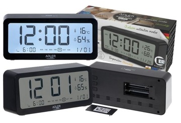 BUDZIK ZEGAR ALARM CZAS DATA TEMPERATURA 2 x AA