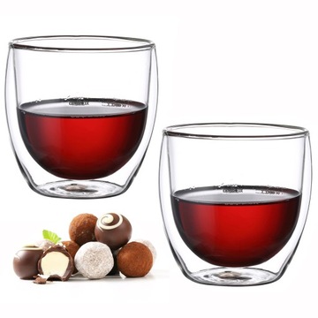 ZESTAW 2 SZKLANEK Z PODWÓJNEGO SZKŁA 250ML