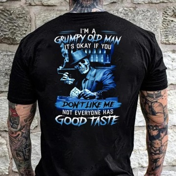 Czaszka Print Męska Casual T-Shirt Męski Krótki Rę