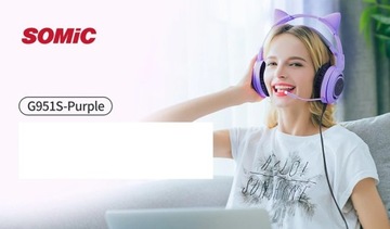 ИГРОВЫЕ НАУШНИКИ КОШАЧЬИ УШИ МИКРОФОН + ПУЛЬТ ДУ