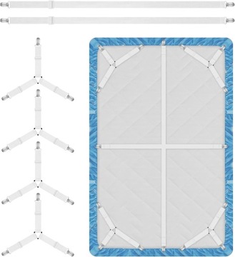 Paski do mocowania prześcieradła 4 2 szt. Regulowane klipsy do