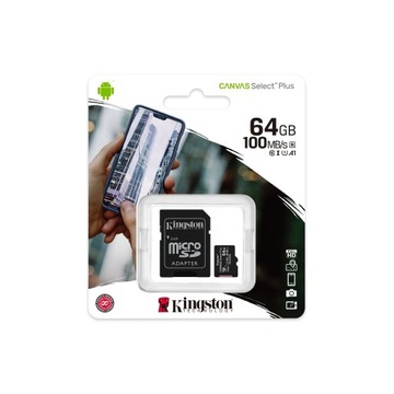 KINGSTON micro SD XC 64 GB UHS-I SDCS2 CANVAS PLUS
