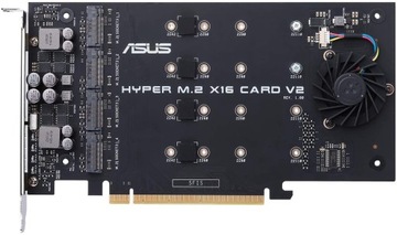 Карта адаптера Контроллер Asus HYPER M.2 X16 PCI-EX для 4 твердотельных накопителей NVME M2