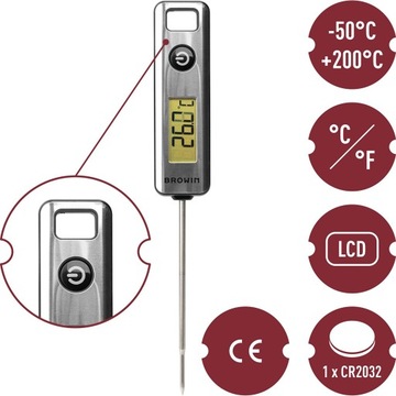 Termometr kulinarny - elektroniczny, LCD, sonda