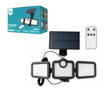 LAMPA naświetlacz SOLARNY 8W IP65 CZUJNIK RUCHU