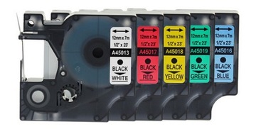 ЛЕНТЫ ДЛЯ DYMO LM280 D1 12мм НАБОР 5 ШТ. ЦВЕТА