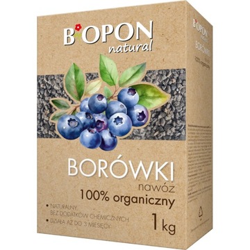 Biopon nawóz organiczny do borówek, naturalny granulat 1 kg bopon