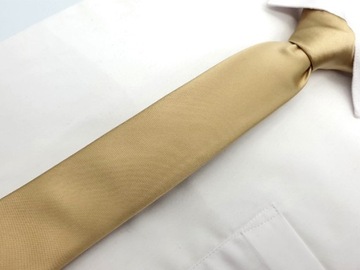 ЗОЛОТОЙ ОДНОРОДНЫЙ МОДНЫЙ МУЖСКОЙ ГАЛСТУК С СЕЛЕДКОЙ