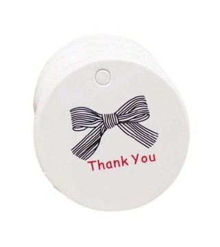 E11 ETYKIETY ZAWIESZKI PAPIEROWE THANK YOU 10szt