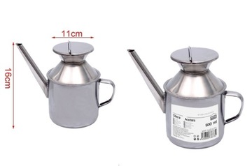 DZBANEK DOZOWNIK KARAFKA POJEMNIK NA OLEJ OLIWĘ 800ml METALOWY