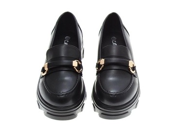 ЧЕРНЫЕ МОКАСИНЫ НА ПЛАТФОРМЕ ЖЕНСКИЕ, размер 41