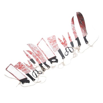 12 шт., подвесной баннер с кровавым ножом, ужасные сцены