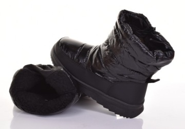 WYSOKIE ŚNIEGOWCE DAMSKIE OCIEPLANE BUTY ZIMOWE CIEPŁE WYGODNE CZARNE