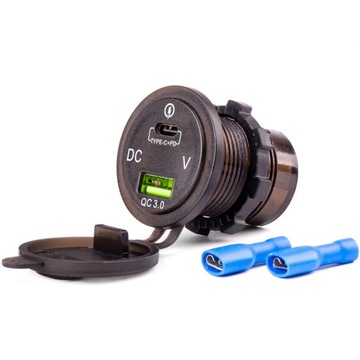 ŁADOWARKA USB SAMOCHODOWA QC 3.0 woltomierz 18W
