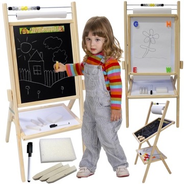 МАГНИТНАЯ МЕЛОВАЯ ДОСКА Деревянная БУМАГА 6в1 ABABACEL АЛФАВИТ Аксессуары