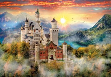 PUZZLE 2000 el. ZAMEK W NEUSCHWANSTEIN WIDOK CLEMENTONI