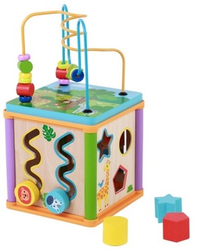 Zabawka drewniana kostka edukacyjna manipulacyjna sorter 30 cm