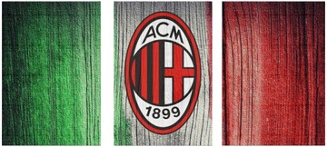 3x OBRAZ NA ŚCIANĘ A.C. MILAN TRYPTYK 70x100