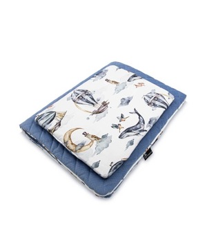 Komplet Kocyk 75x100 poduszka velvet Ocean Lepre