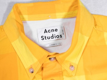Acne Studios Isherwood Rustic Check Shirt Żółta Koszula Męska Krata 48