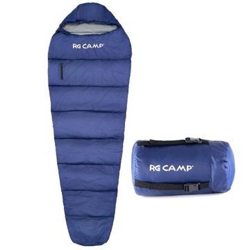 Śpiwór mumia lekki turystyczny RG CAMP Classic 250G CIEPŁY 220x80 Pokrowiec