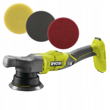 АККУМУЛЯТОРНАЯ ПОЛИРОВАЛЬНАЯ МАШИНА RYOBI 18В РЕГУЛИРОВКА R18P-0 125MM КОЛЕБАНИЯ + 3 ПАДА