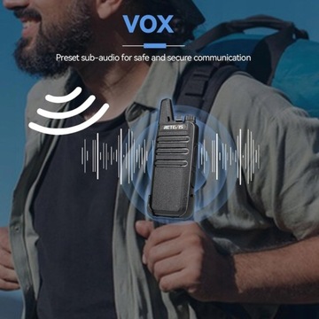 Krótkofalówki Walkie Talkie RT622 Retevis,VOX, 16CH,3KM,USB-C Radiotelefon