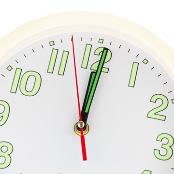 ZEGAR ŚCIENNY FLUORESCENCYJNY ŚWIECĄCY W CIEMNOŚCI KLASYCZNY