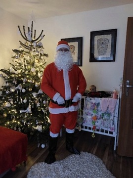 Костюм Деда Мороза, ПУШИК, БОЛЬШОЙ джутовый мешок, ХОРОШИЙ подарочный пакет.