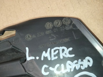 HALOGEN + MŘÍŽKA NÁRAZNÍKU MERCEDES W204 TŘÍDA C 2007-2010 LEVÝ
