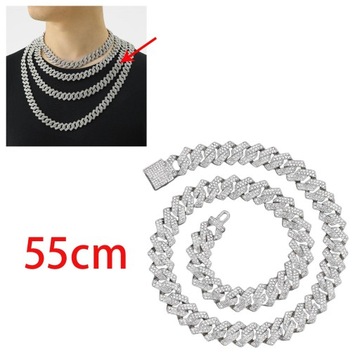 Punk Fashion Chain Punk Fashion Cuban Argent 55cm