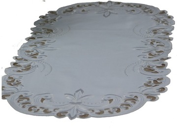 Haftowany bieżnik obrus na stół 60x120cm biały